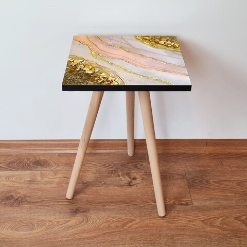 Masuta, Leona, Shp293, 35x42x35 cm, MDF , Auriu / Bej / Somon