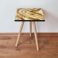 Masuta, Leona, Shp295, 35x42x35 cm, MDF , Auriu / Maro / Alb