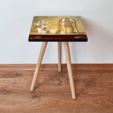 Masuta, Leona, Shp308, 35x42x35 cm, MDF , Roșu / Portocaliu / Alb / Verde