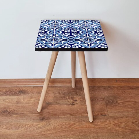 Masuta, Leona, Shp31, 35x42x35 cm, MDF , Bleumarin / Albastru / Alb