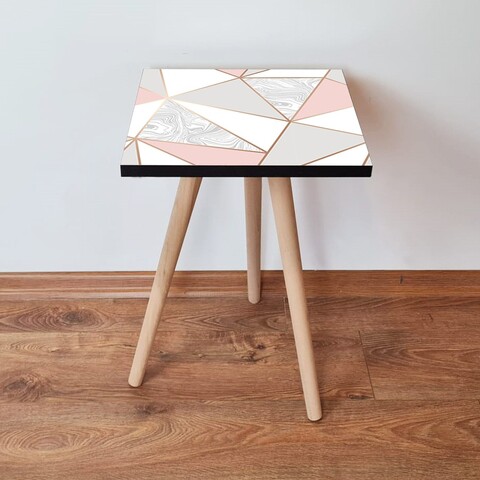 Masuta, Leona, Shp318, 35x42x35 cm, MDF , Roz / Alb / Gri