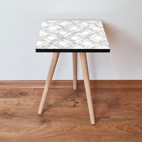Masuta, Leona, Shp319, 35x42x35 cm, MDF , Alb/Gri