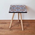 Masuta, Leona, Shp32, 35x42x35 cm, MDF , Alb / Albastru Sax / Maro