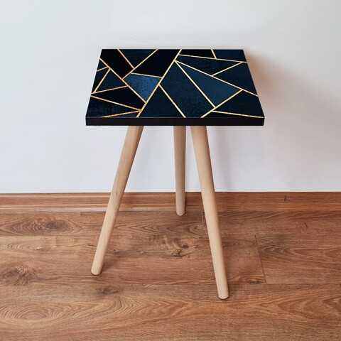 Masuta, Leona, Shp321, 35x42x35 cm, MDF , Bleumarin / Albastru / Auriu