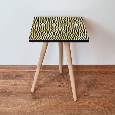 Masuta, Leona, Shp324, 35x42x35 cm, MDF , Aur / Albastru Marin