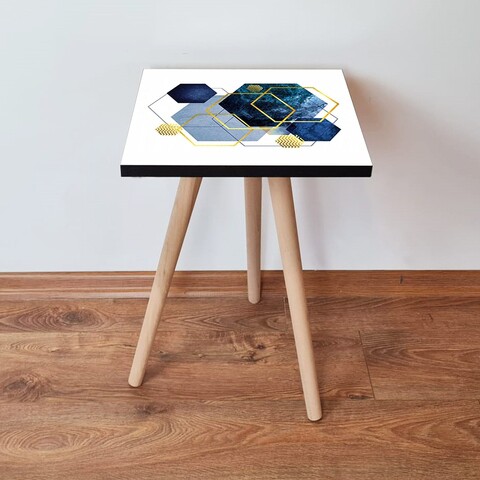 Masuta, Leona, Shp327, 35x42x35 cm, MDF , Alb / Bleumarin / Albastru / Auriu