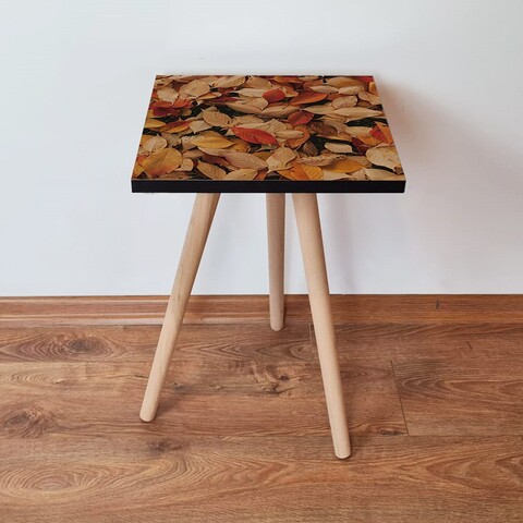 Masuta, Leona, Shp350, 35x42x35 cm, MDF , Cămilă / Roșu Claret / Negru