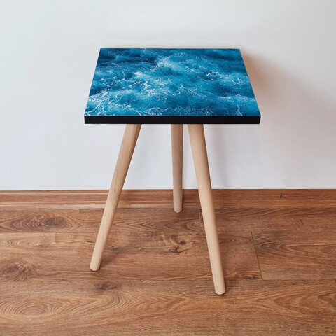 Masuta, Leona, Shp357, 35x42x35 cm, MDF , Albastru/Alb