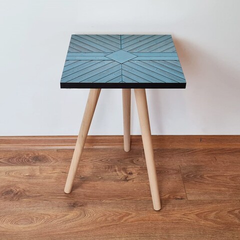 Masuta, Leona, Shp362, 35x42x35 cm, MDF , Albastru/Negru