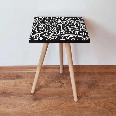 Masuta, Leona, Shp377, 35x42x35 cm, MDF , Alb/Negru