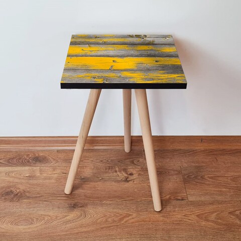 Masuta, Leona, Shp380, 35x42x35 cm, MDF , Galben / Gri