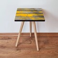 Masuta, Leona, Shp380, 35x42x35 cm, MDF , Galben / Gri