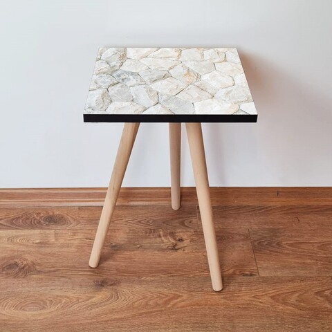 Masuta, Leona, Shp390, 35x42x35 cm, MDF , Alb/Gri