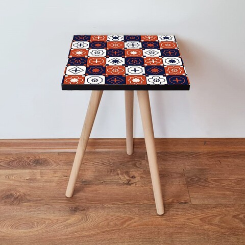 Masuta, Leona, Shp394, 35x42x35 cm, MDF , Portocaliu / Bleumarin / Alb