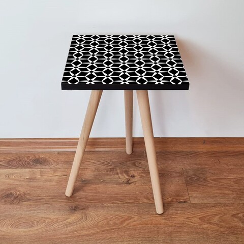 Masuta, Leona, Shp395, 35x42x35 cm, MDF , Alb/Negru