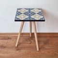 Masuta, Leona, Shp40, 35x42x35 cm, MDF , Alb / Bleumarin / Bej