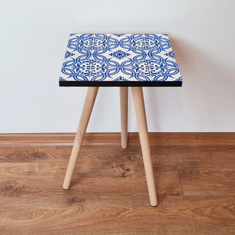 Masuta, Leona, Shp41, 35x42x35 cm, MDF , Alb / Bleumarin