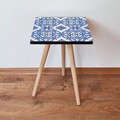 Masuta, Leona, Shp41, 35x42x35 cm, MDF , Alb / Bleumarin