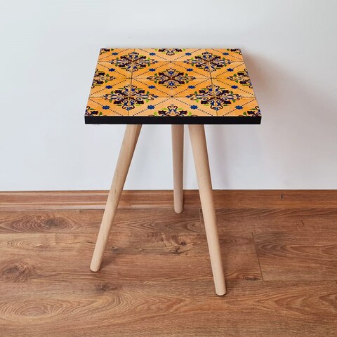 Masuta, Leona, Shp43, 35x42x35 cm, MDF , Portocaliu / Albastru marin / Verde / Maro