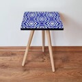Masuta, Leona, Shp45, 35x42x35 cm, MDF , Albastru/Alb