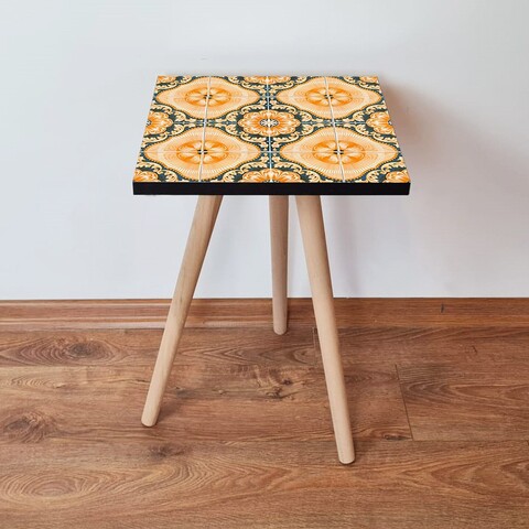 Masuta, Leona, Shp53, 35x42x35 cm, MDF , Portocaliu / Verde / Negru
