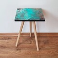 Masuta, Leona, Shp57, 35x42x35 cm, MDF , Albastru / Gri / Nurcă