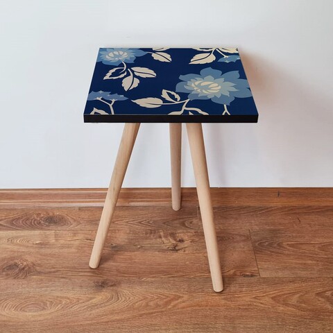 Masuta, Leona, Shp60, 35x42x35 cm, MDF , Nurcă / Albastru marin / Albastru