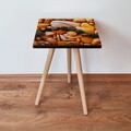 Masuta, Leona, Shp64, 35x42x35 cm, MDF , Portocaliu / Negru / Alb