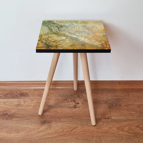 Masuta, Leona, Shp70, 35x42x35 cm, MDF , Bej / Maro / Alb