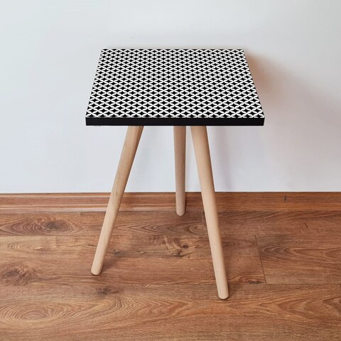 Masuta, Leona, Shp8, 35x42x35 cm, MDF , Alb/Negru