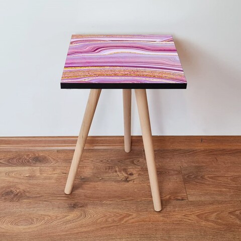 Masuta, Leona, Shp88, 35x42x35 cm, MDF , Roz / Mov / Alb / Auriu