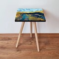 Masuta, Leona, Shp90, 35x42x35 cm, MDF , Albastru / Bleumarin / Auriu