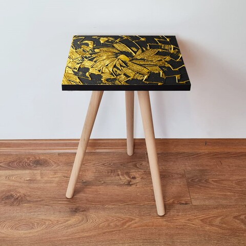 Masuta, Leona, Shp93, 35x42x35 cm, MDF , Aur/Negru
