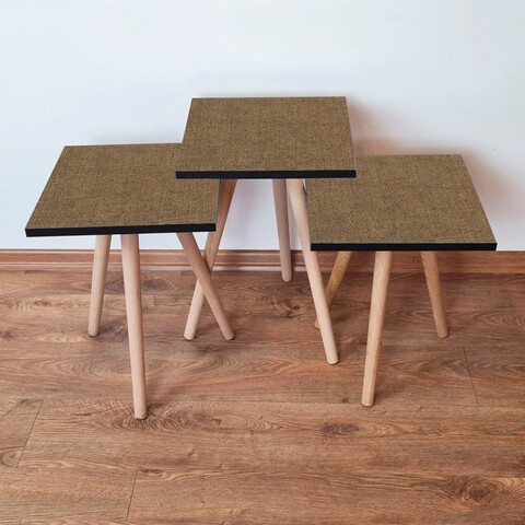 Set masute 3 piese, Leona, 3Shp297, MDF , Maro