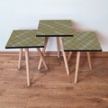 Set masute 3 piese, Leona, 3Shp324, MDF , Antracit / Aur