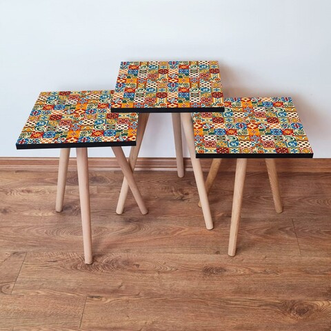 Set masute 3 piese, Leona, 3Shp325, MDF , Multicolor