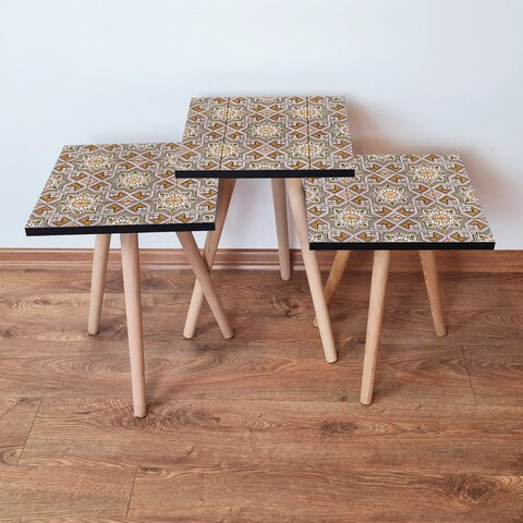 Set masute 3 piese, Leona, 3Shp33, MDF , Multicolor