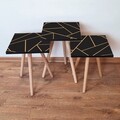 Set masute 3 piese, Leona, 3Shp334, MDF , Negru