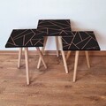 Set masute 3 piese, Leona, 3Shp335, MDF , Negru roz