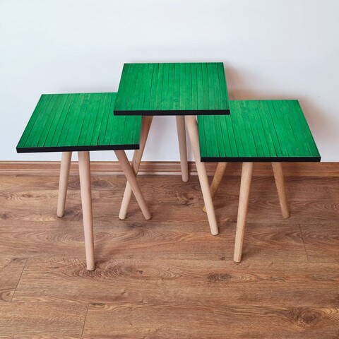 Set masute 3 piese, Leona, 3Shp342, MDF , Verde