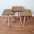 Set masute 3 piese, Leona, 3Shp344, MDF , Maro