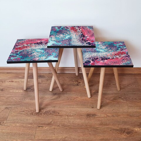 Set masute 3 piese, Leona, 3Shp349, MDF , Multicolor