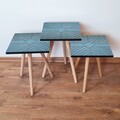 Set masute 3 piese, Leona, 3Shp362, MDF , Albastru