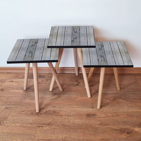 Set masute 3 piese, Leona, 3Shp363, MDF , Gri