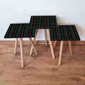 Set masute 3 piese, Leona, 3Shp367, MDF , Negru / Roșu / Verde / Galben