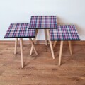 Set masute 3 piese, Leona, 3Shp368, MDF , Fuchsia / Albastru / Roz