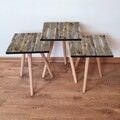 Set masute 3 piese, Leona, 3Shp381, MDF , Maro