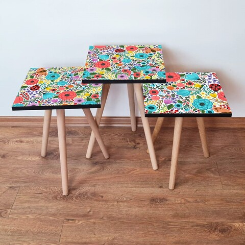 Set masute 3 piese, Leona, 3Shp4, MDF , Multicolor