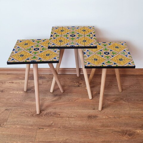 Set masute 3 piese, Leona, 3Shp46, MDF , Multicolor