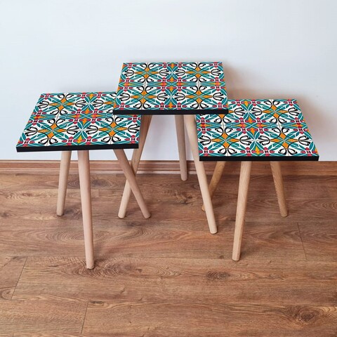 Set masute 3 piese, Leona, 3Shp48, MDF , Multicolor